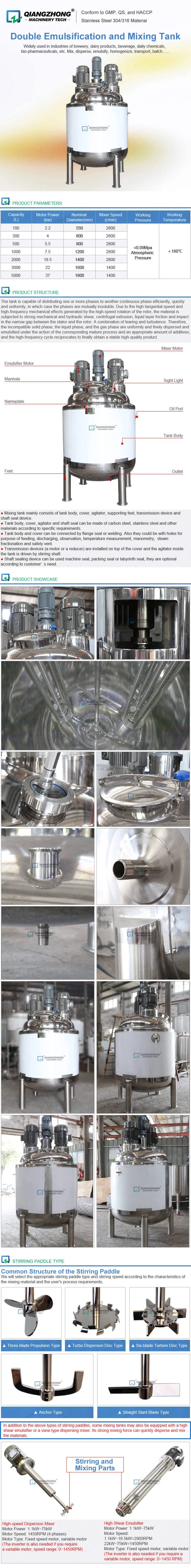 Double Emulsification and Mixing Tank