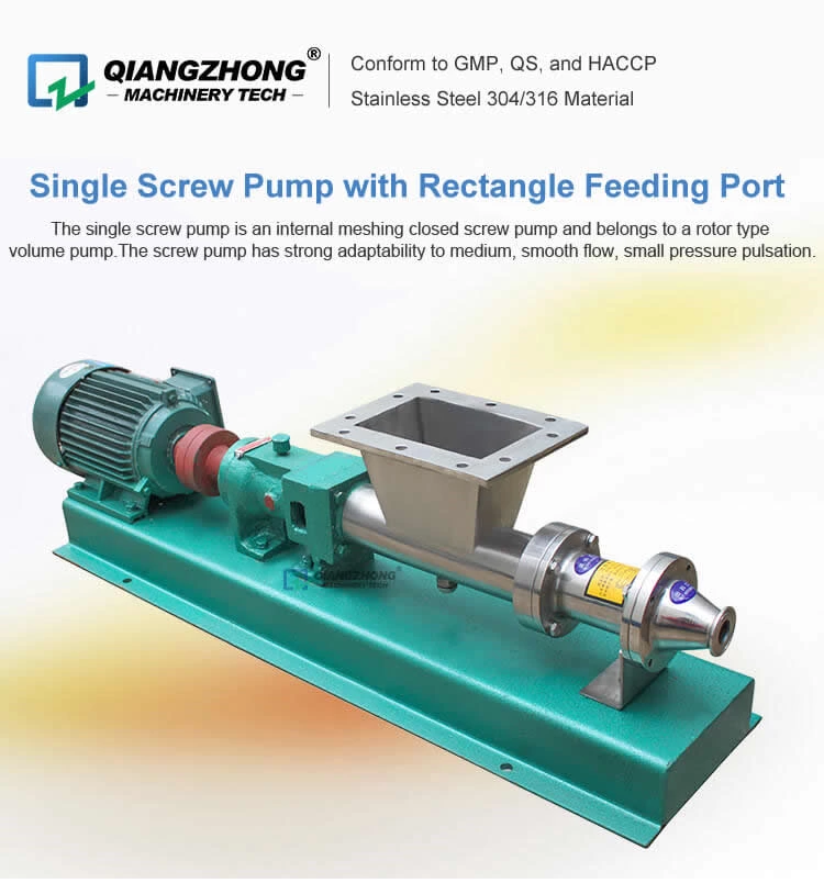 Single Screw Pump With Rectangle Feeding Port