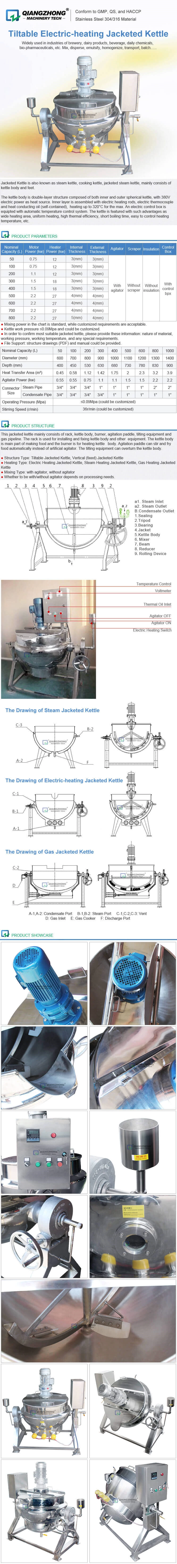 Tiltable Electric Heating Jacketed Kettle