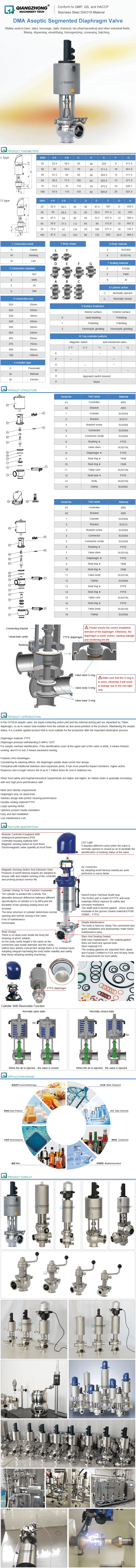 DMA Aseptic Segmented Diaphragm Valve