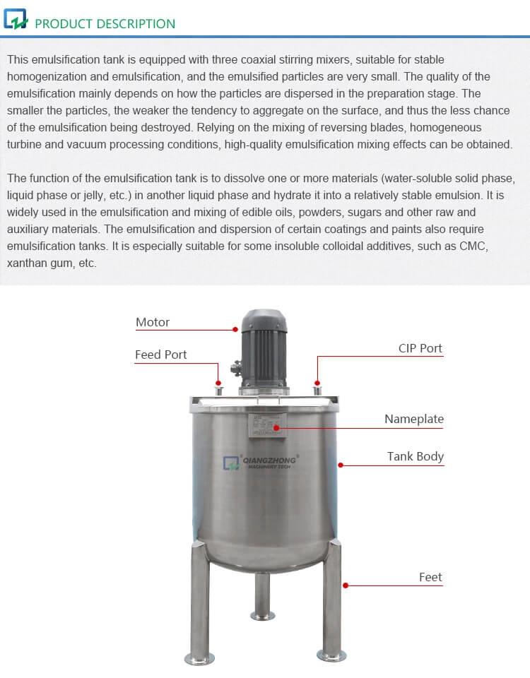 Single Wall Emulsification Tank