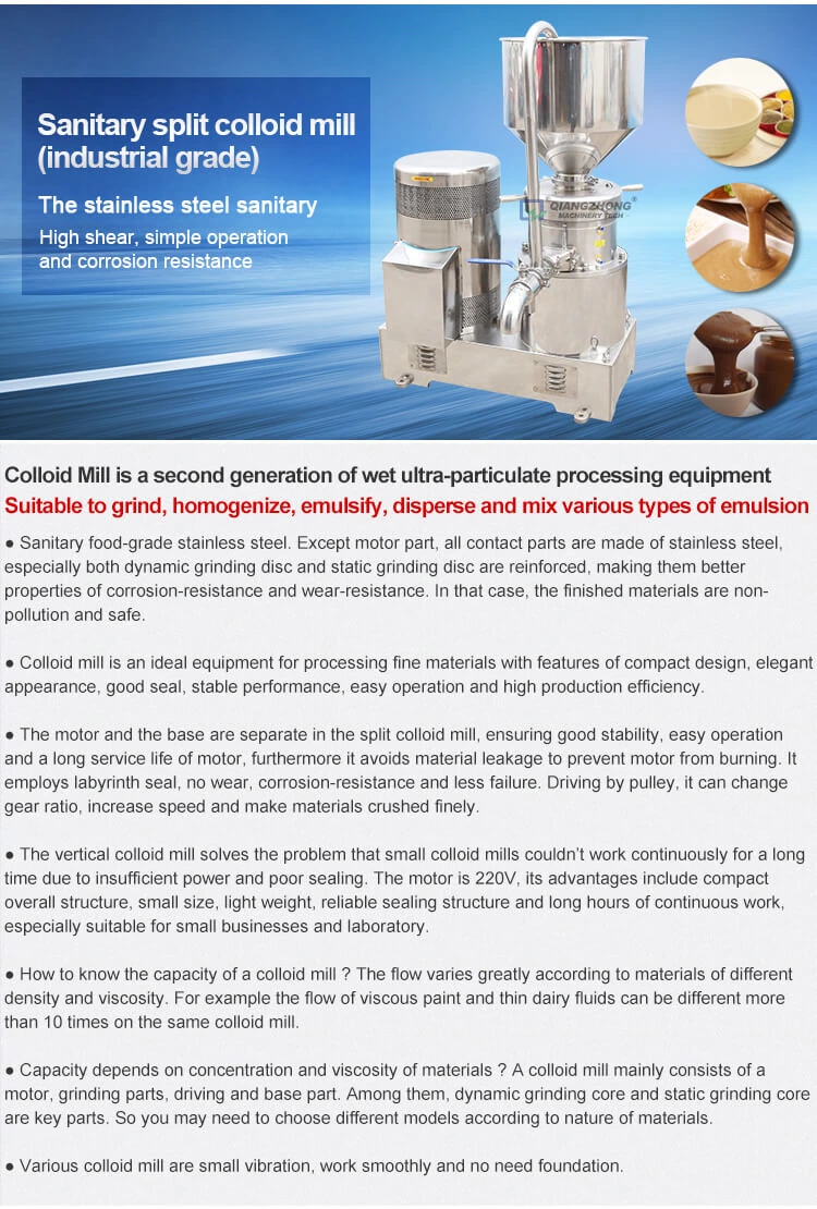 Sanitary split colloid mill (industrial grade)
