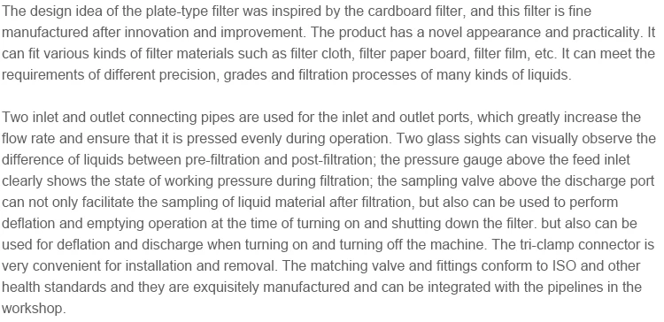 Plate and Frame Filter