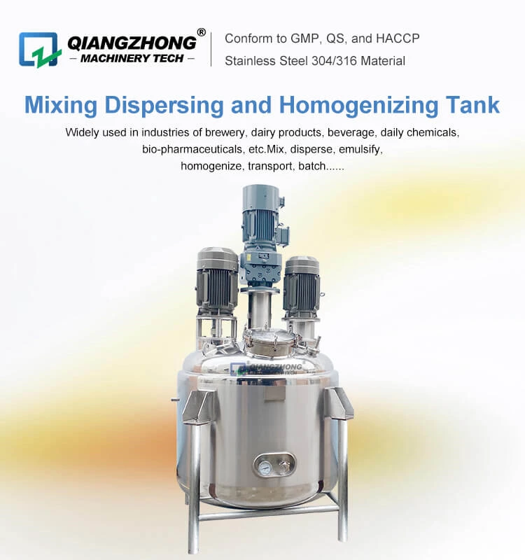 Mixing Dispersing and Homogenizing Tank