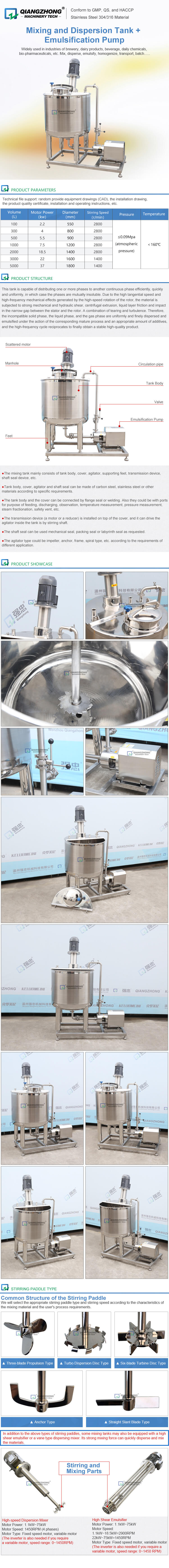 Mixing and Dispersion Tank Emulsification Pump
