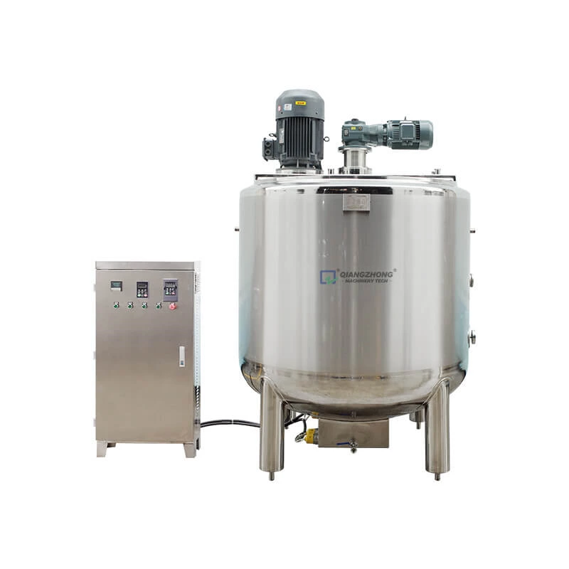 Wall scraping mixing emulsion tank