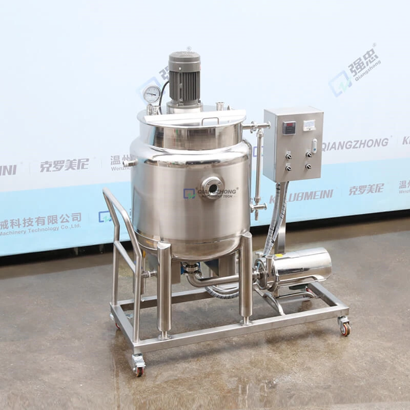 150L electric heating emulsification tank with sanitary pump