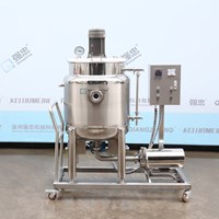 150L electric heating emulsification tank with sanitary pump