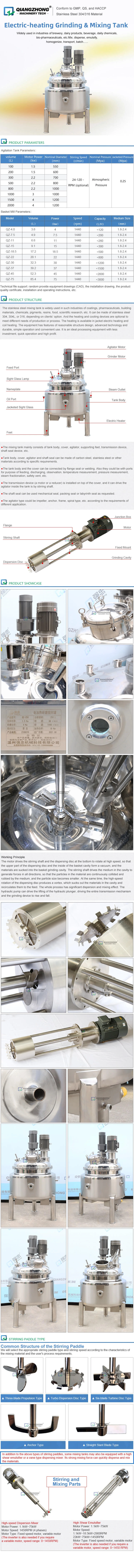300L grinder mixing tank