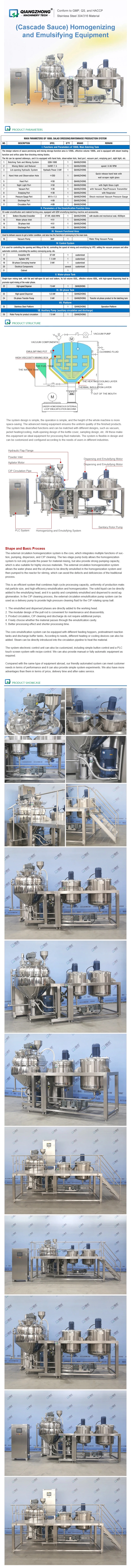 Custard Sauce Homogenizing Ingredient Emulsification Equipment