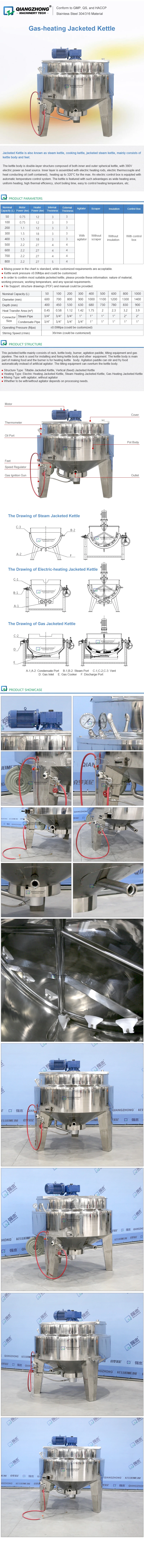 Gas Heating Jacketed Kettle